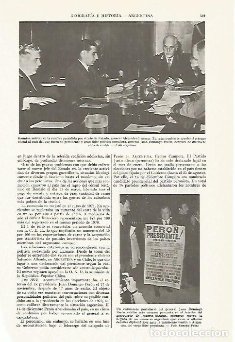 Postais: LAMINA ESPASA 13373: Presidente de Argentina Alejandro Lanusse - Varios