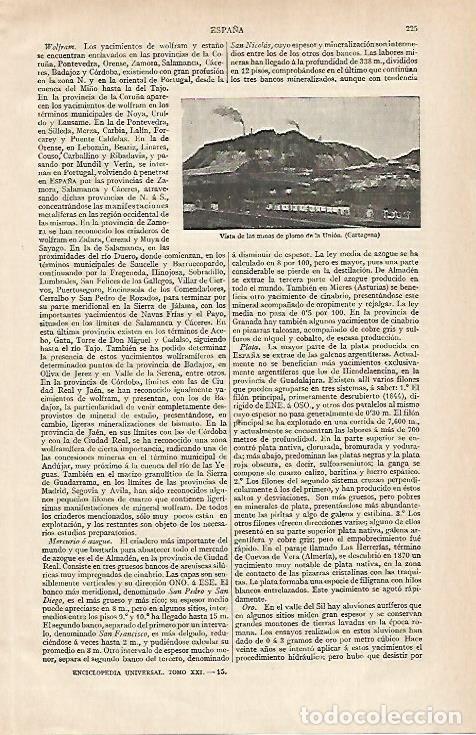 Postais: LAMINA ESPASA 15587: Minas de plomo de la Unin Cartagena - Varios