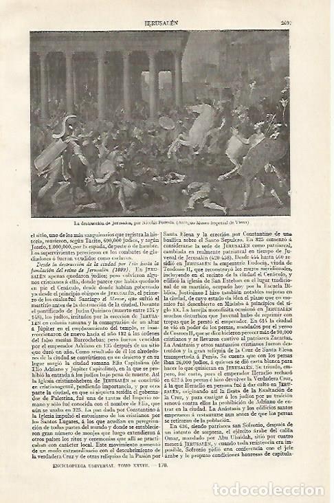 Cartes Postales: LAMINA ESPASA 21029: La destruccion de Jerusalen por Poussin - Varios