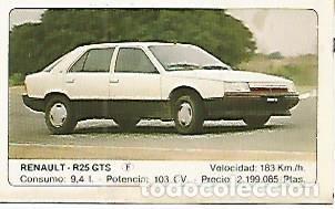 Postales: CROMO 274 ALBUM COCHES MOTOR 16: RENAULT - R25 GTS - Varios
