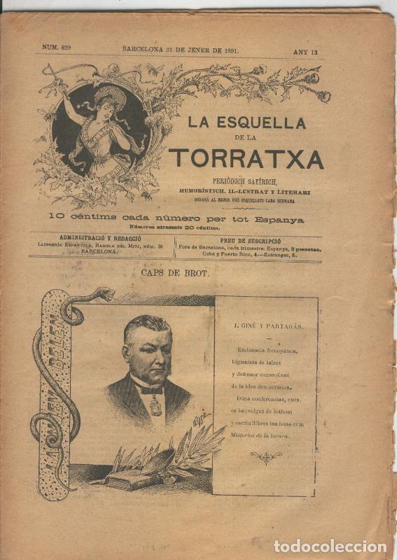Cartoline: La esquella de la Torratxa numero 0629 del 25 julio 1891 - Varios