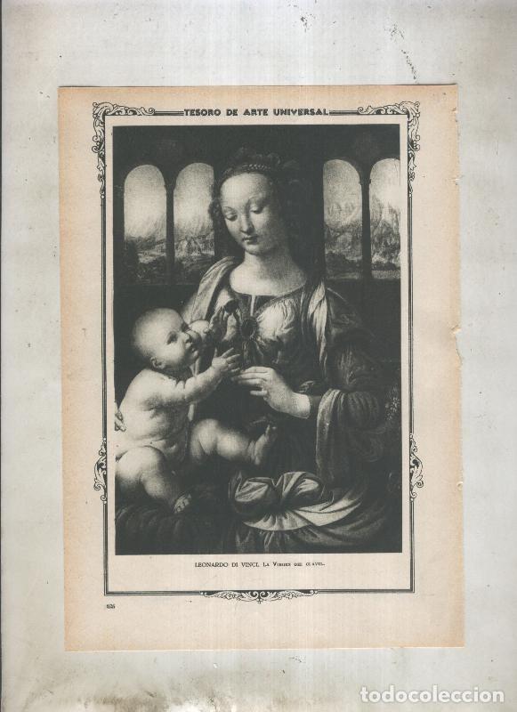 Cartes Postales: Lamina 020: la Virgen del clavel de Leonardo da Vinci - Varios