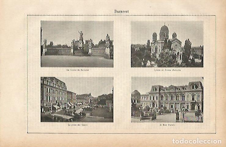 Postais: LAMINA ESPASA 11835: Vistas de Bucarest Rumania - Varios