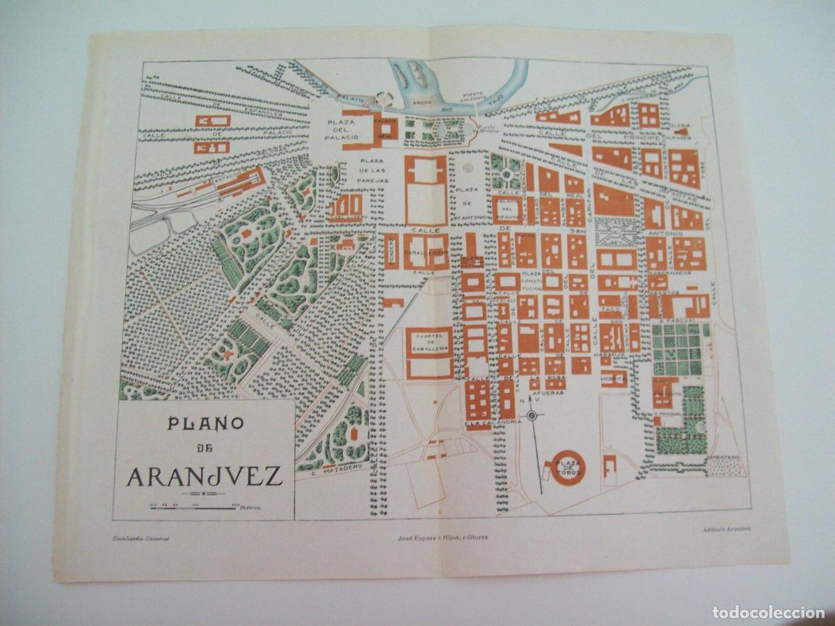 Postales: LAMINA ESPASA 7094: Plano de Aranjuez Madrid - Varios