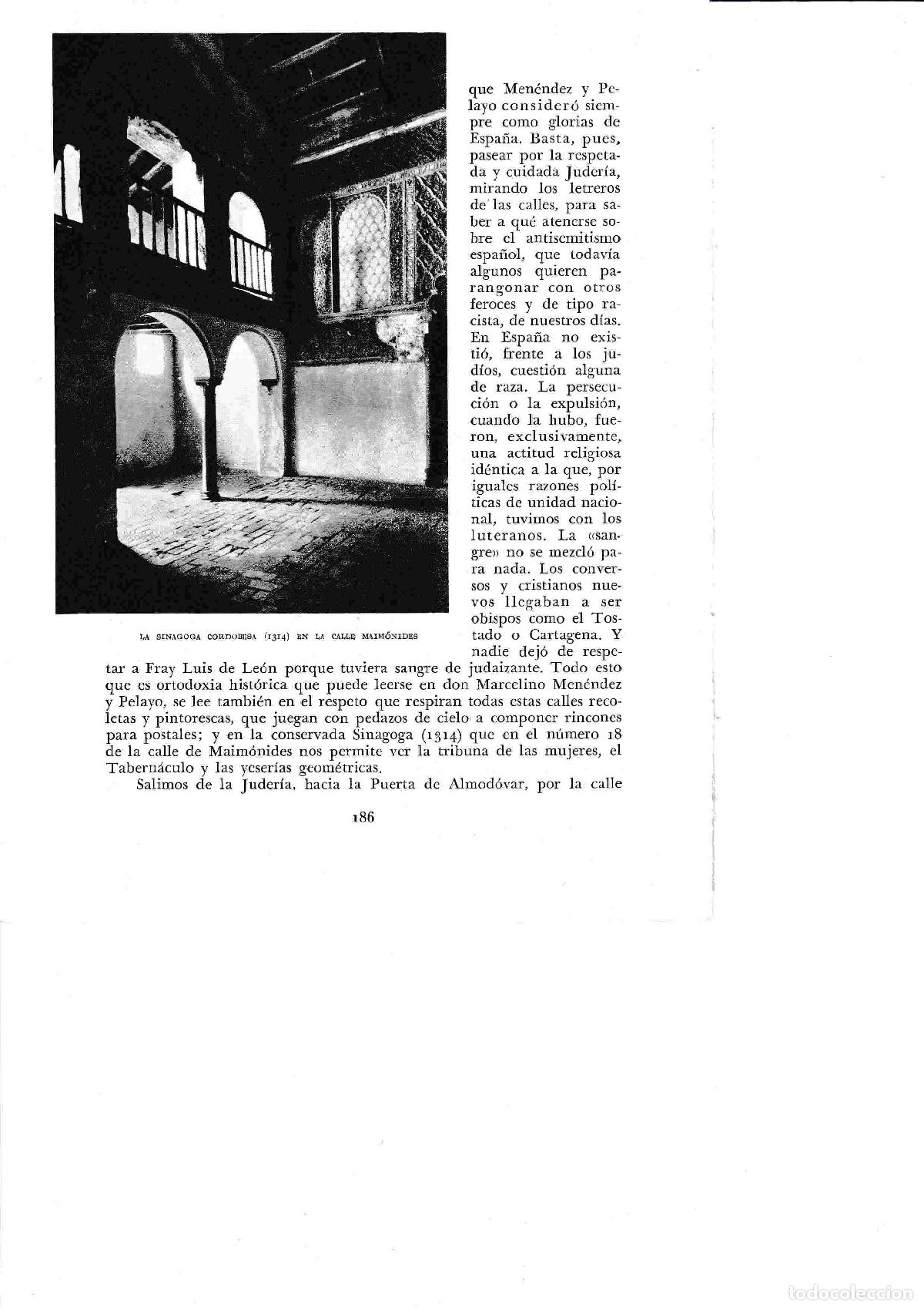 Postales: LAMINA 6394: La sinagoga cordobesa - Jose M&ordf; Peman