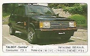 Postales: CROMO 283 ALBUM COCHES MOTOR 16: TALBOT - SAMBA - Varios
