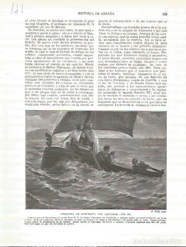 Cartoline: LAMINA 4684: Conquista de Barcelona por Almanzor (a&ntilde;o 985) - Manuel Rodriguez Codola