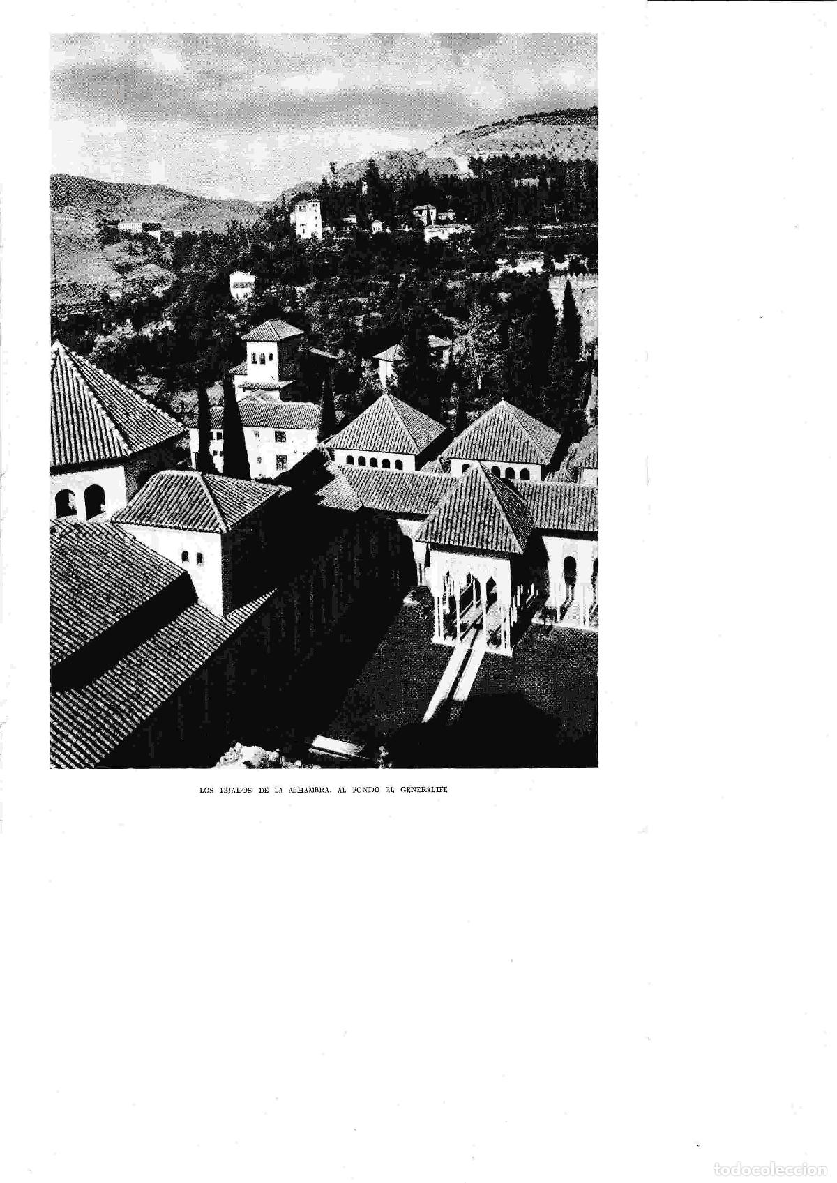 Postales: LAMINA 6485: Los tejados de La Alhambra y al fondo el Generalife - Jose M&ordf; Peman