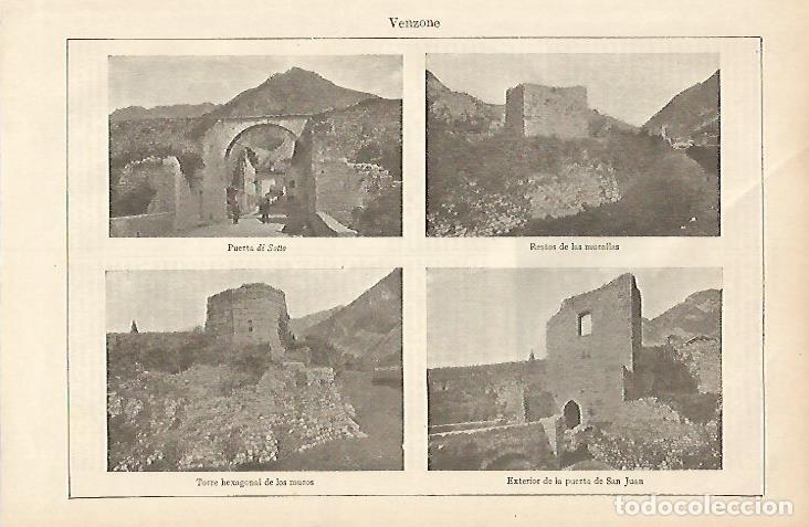 Cartoline: LAMINA ESPASA 6051: Vistas de Venzone Italia - Varios Autores