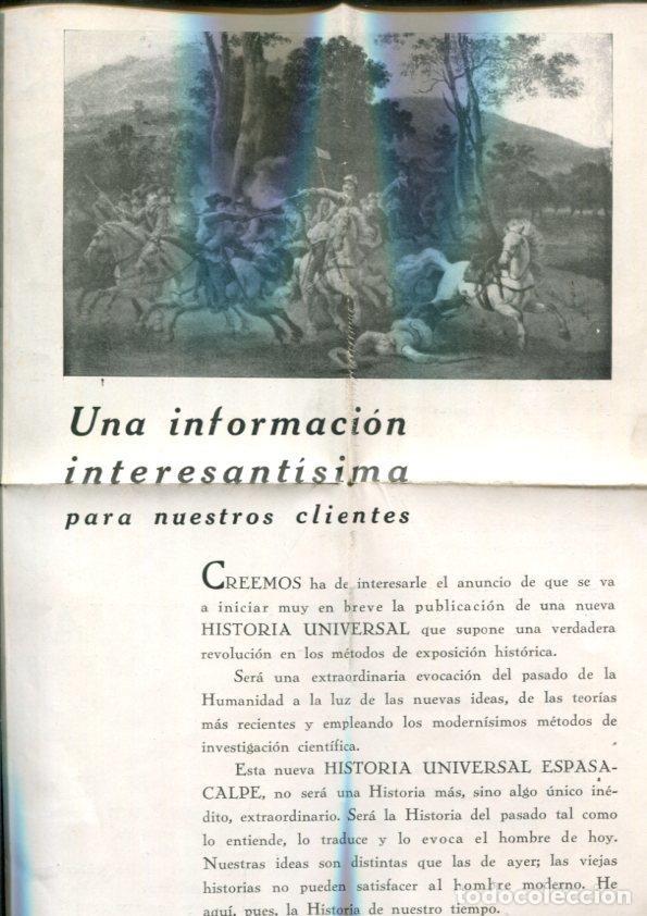 Postales: Folleto propaganda Historia Universal de Espalsa Calpe - Varios