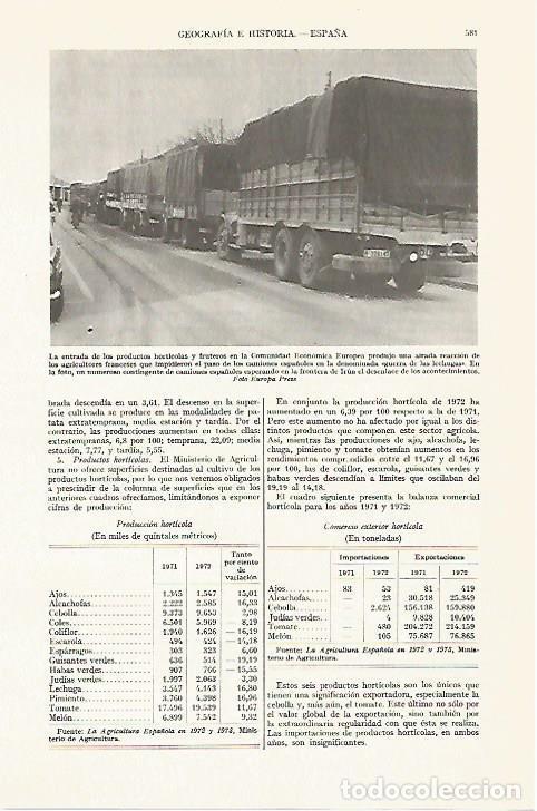 Cartoline: LAMINA ESPASA 13387: Camiones espa&ntilde;oles en la frontera de Irun - Varios