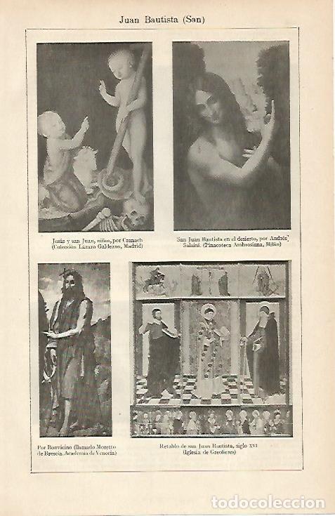 Postales: LAMINA ESPASA 6269: Cuadros representando a San Juan Bautista - Varios Autores