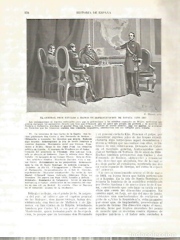 Postkarten: LAMINA 4447: El General Prim enviado a Mexico en 1861 - Manuel Rodriguez Codola