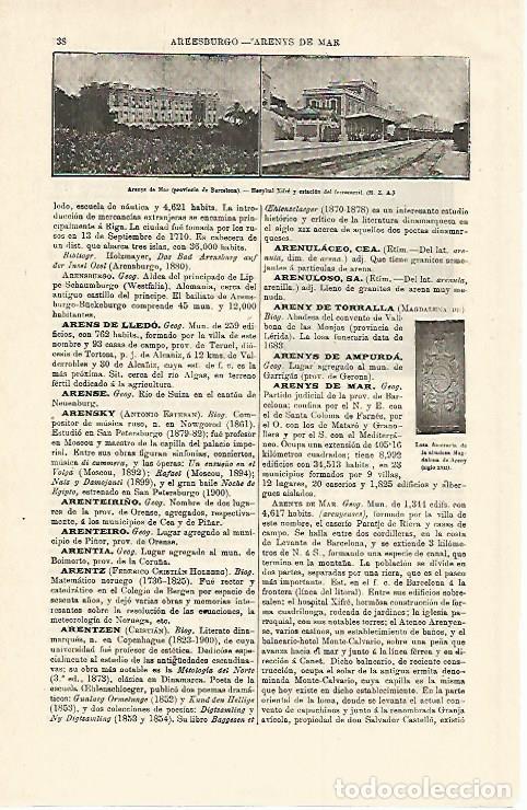 Postkarten: LAMINA ESPASA 12740: Hospital San Xifre y Estacion de Arenys de Mar Barcelona - Varios