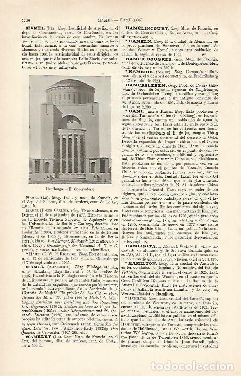 Postais: LAMINA ESPASA 16209: El Observatorio en Hamburgo - Varios