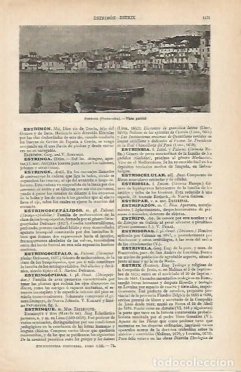 Cartoline: LAMINA ESPASA 16396: Vista de Estrivela Pontevedra - Varios