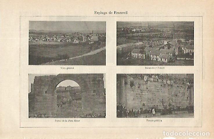 Postais: LAMINA ESPASA 16267: Vistas de Esplugues de Francoli Tarragona - Varios