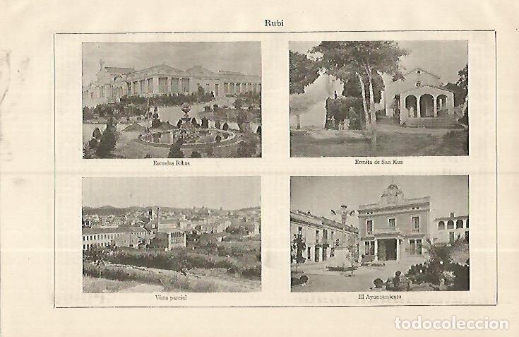 Postales: LAMINA ESPASA 19314: Vistas de Rubi Barcelona - Varios