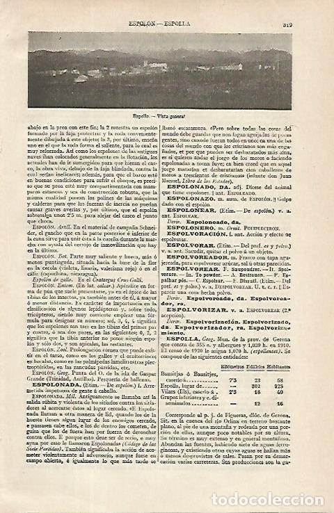 Cartes Postales: LAMINA ESPASA 16269: Vista general de Espolla Girona - Varios