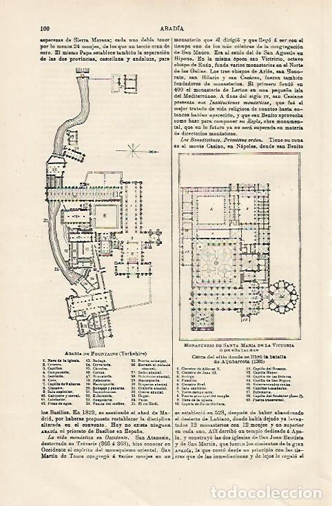 Postcards: LAMINA ESPASA 13099: Plantas de las Abadias de Fountains y del Batalha - Varios