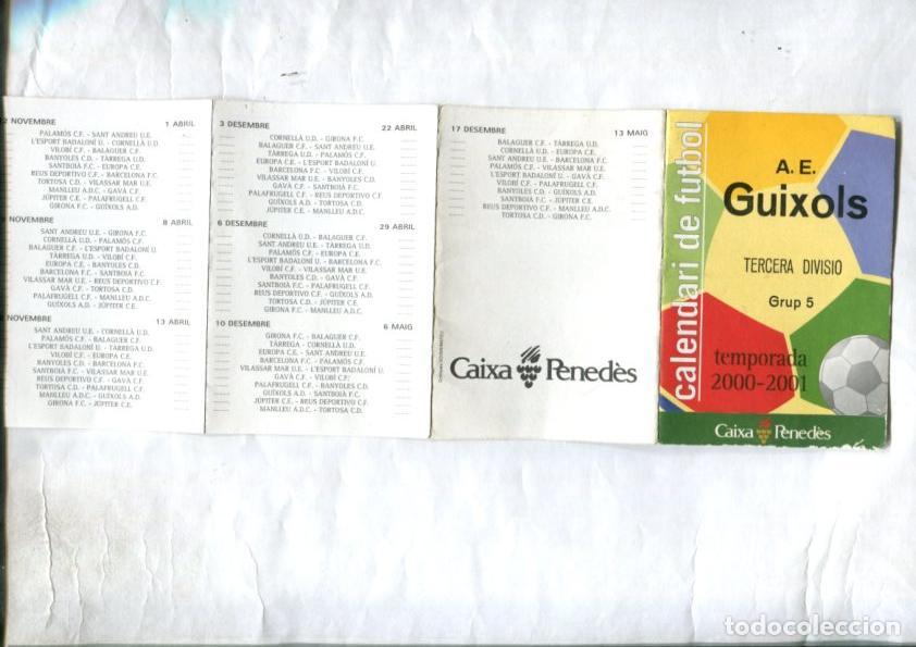 Cartes Postales: Calendario de Futbol tercera division grupo 5, temporada 2000-2001