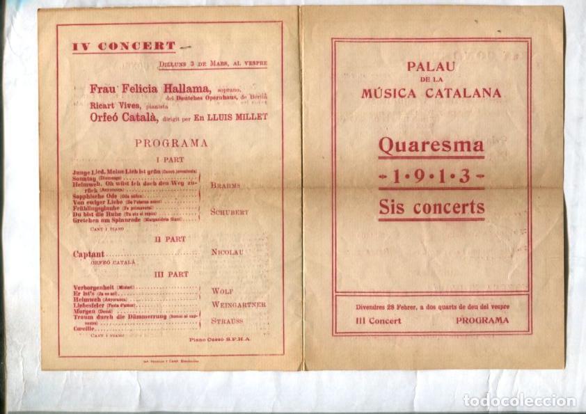 Cartes Postales: Propaganda Palau de la Musica Catalana de 1913: Sis concerts de Quaresma