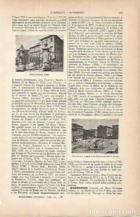 Postais: LAMINA ESPASA 9751: Palacio y plaza Barberini en Roma - Varios