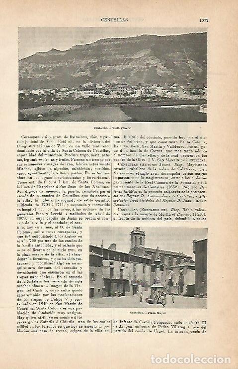 Cartoline: LAMINA ESPASA 2925: Vista general de Centellas Barcelona - Varios Autores