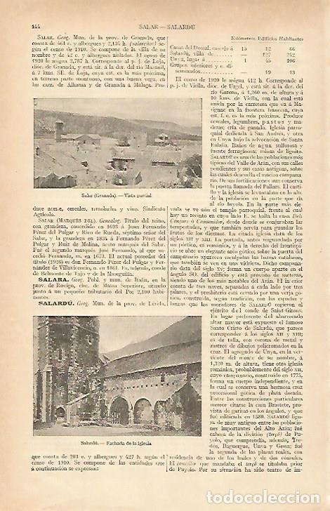Cartoline: LAMINA ESPASA 18165: Vistas de Salar (Granada) y Salardu - Varios