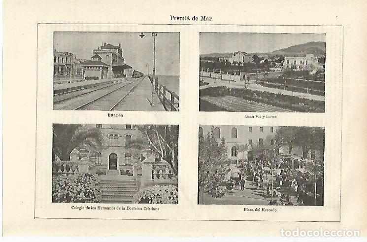 Postais: LAMINA ESPASA 16725: Vistas de Premia de Mar Barcelona - Varios