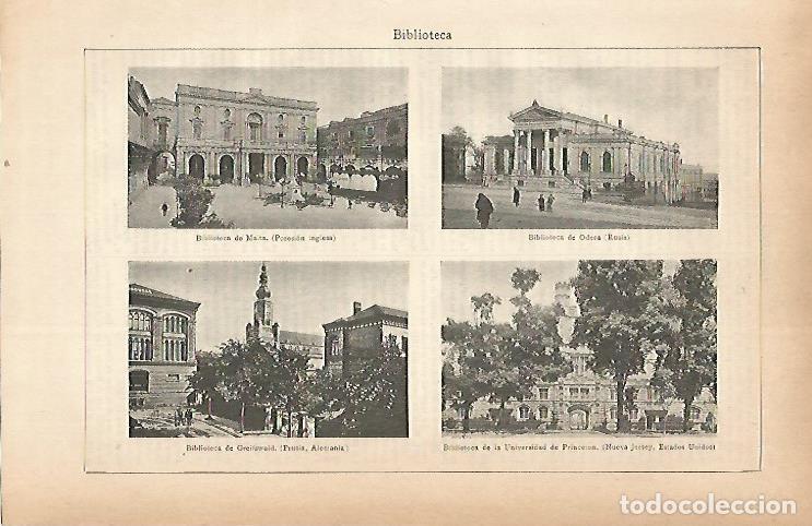 Postkarten: LAMINA ESPASA 22238: Biblioteca de Malta Odesa Princeton y Greifswald - Varios