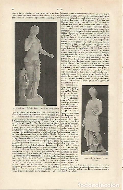 Postais: LAMINA ESPASA 16876: Estatua de Julia Soemia en Roma - Varios