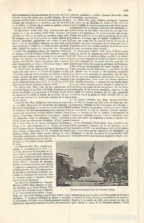 Postales: LAMINA ESPASA 17108: Estatua del Marques de Sa da Bandeira en Lisboa - Varios