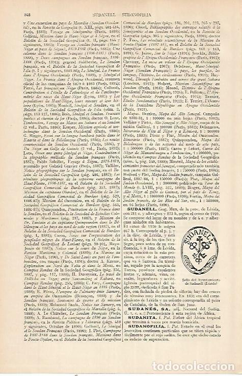 Postcards: LAMINA ESPASA 22518: Sello del Ayuntamiento de Sudanell Lleida - Varios
