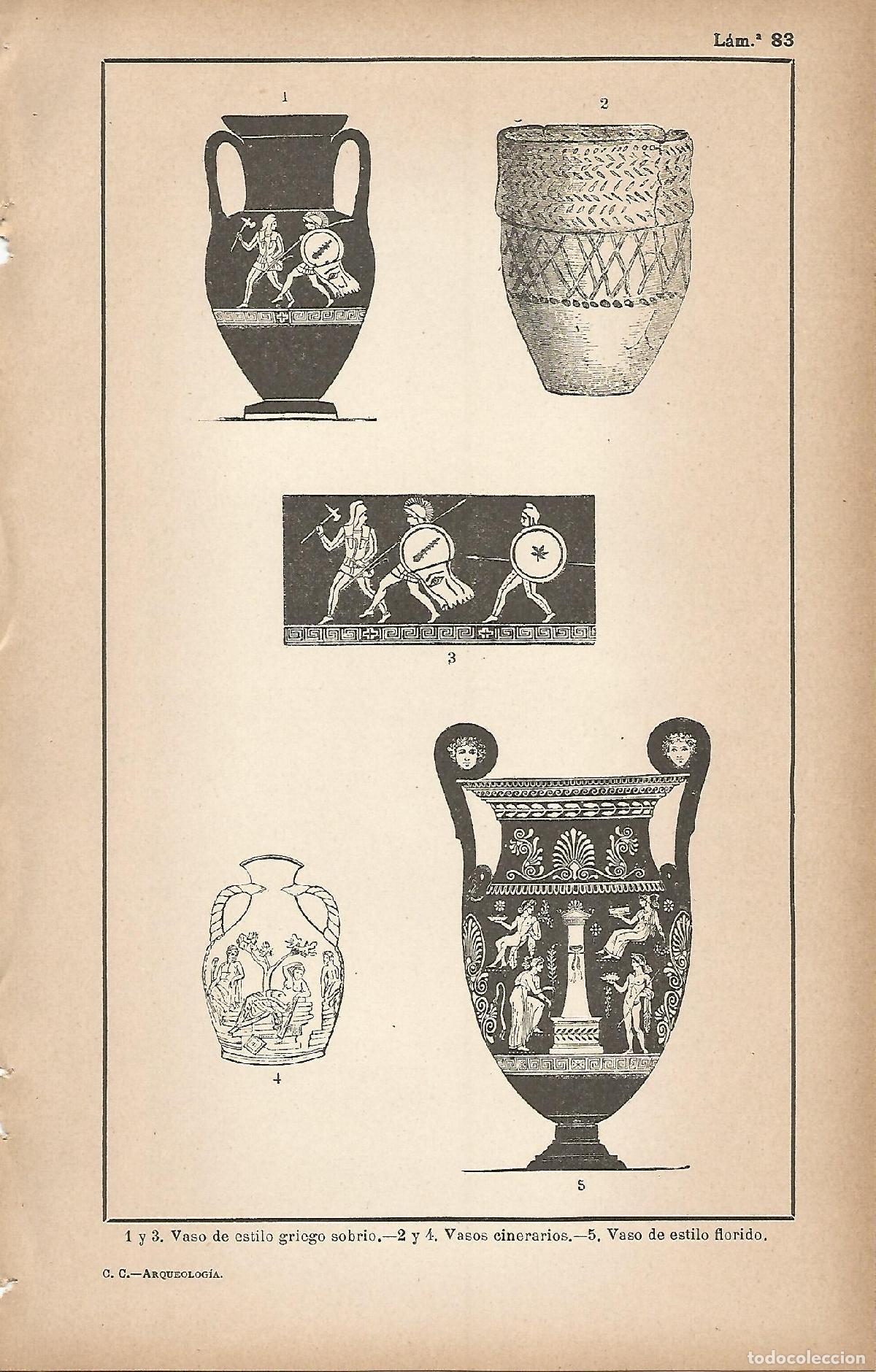Postcards: Lamina 083: Ceramica griega - C&eacute;sar Cant&uacute;