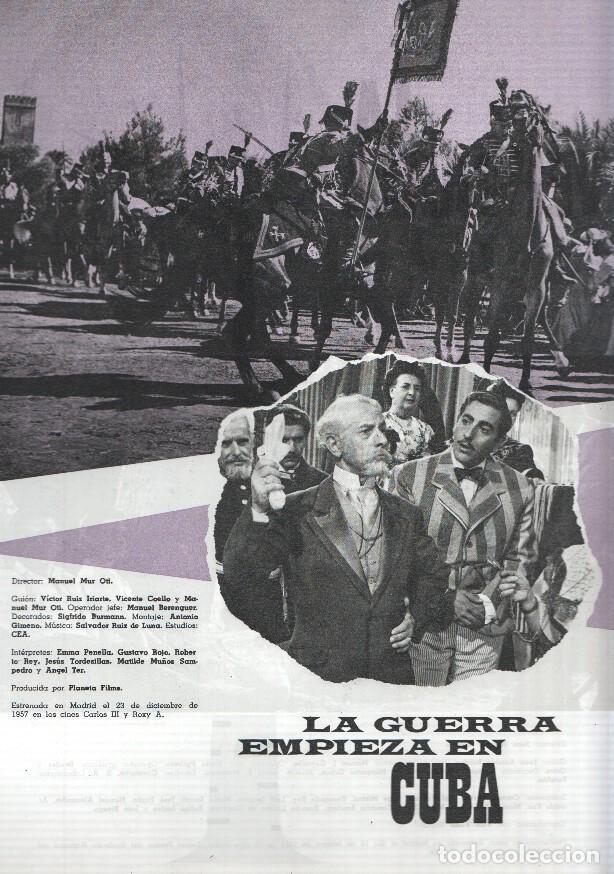 Postales: Ficha cine Suevia Films: La guerra empieza en cuba y La venganza - varios
