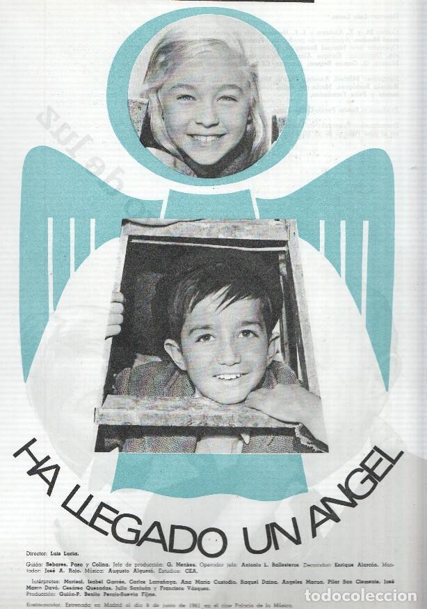 Postales: Ficha cine Suevia Films: Ha llegado un angel y Un rayo de luz - varios