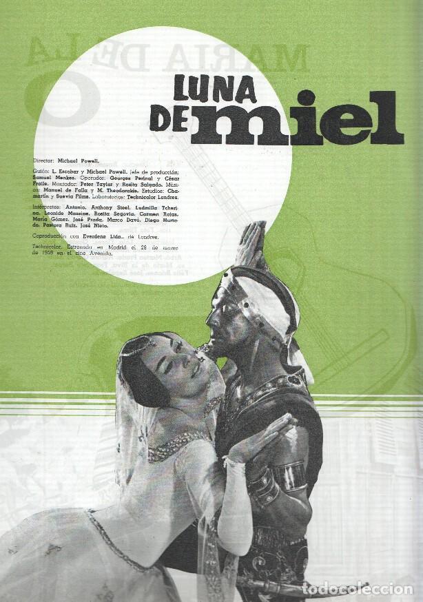 Postais: Ficha cine Suevia Films: Luna de miel y Maria de la O - varios