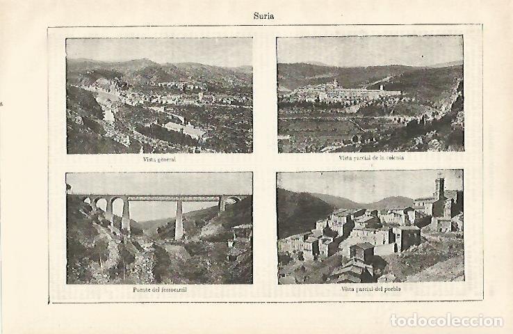 Postais: LAMINA ESPASA 22786: Vistas de Suria Lleida - Varios