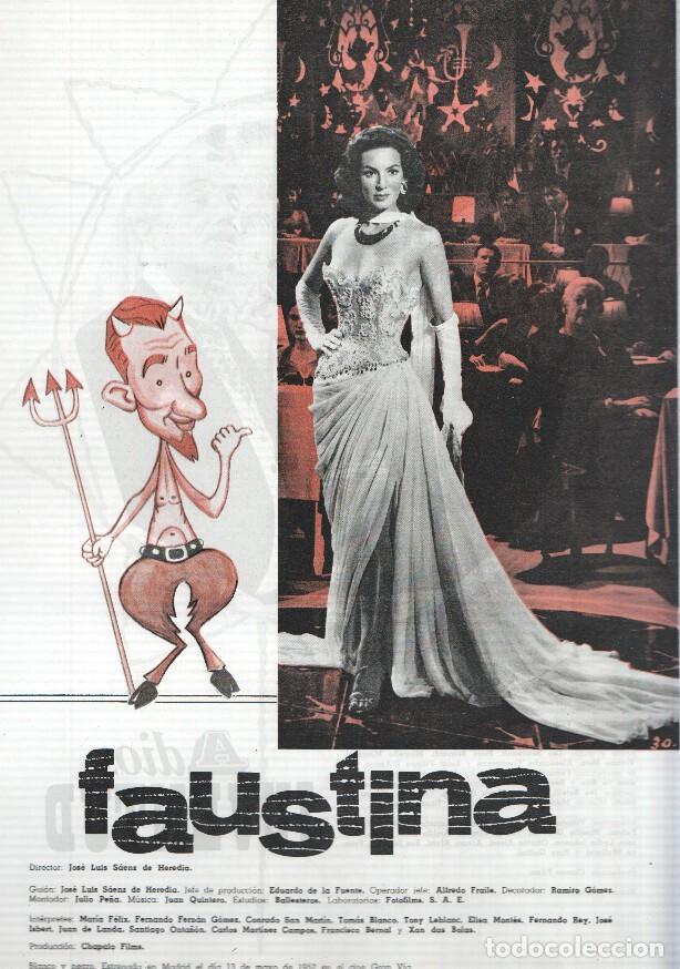 Postkarten: Ficha cine Suevia Films: Faustina y Adios juventud - varios
