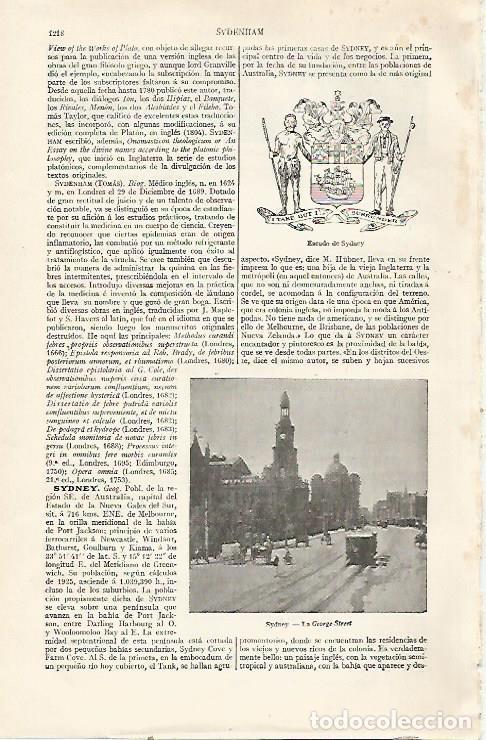 Cartoline: LAMINA ESPASA 22807: Escudo y George Street en Sydney - Varios