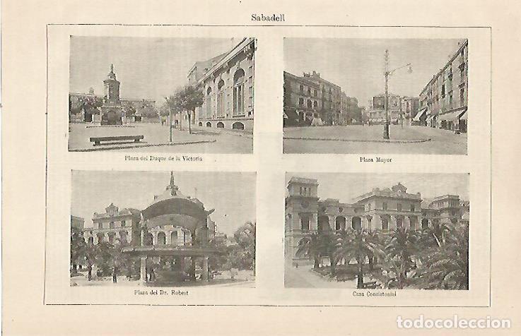 Cartes Postales: LAMINA ESPASA 22891: Vistas de Sabadell Barcelona - Varios
