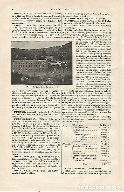 Postkarten: LAMINA ESPASA 23010: Balneario de la Puda de Montserrat Barcelona - Varios