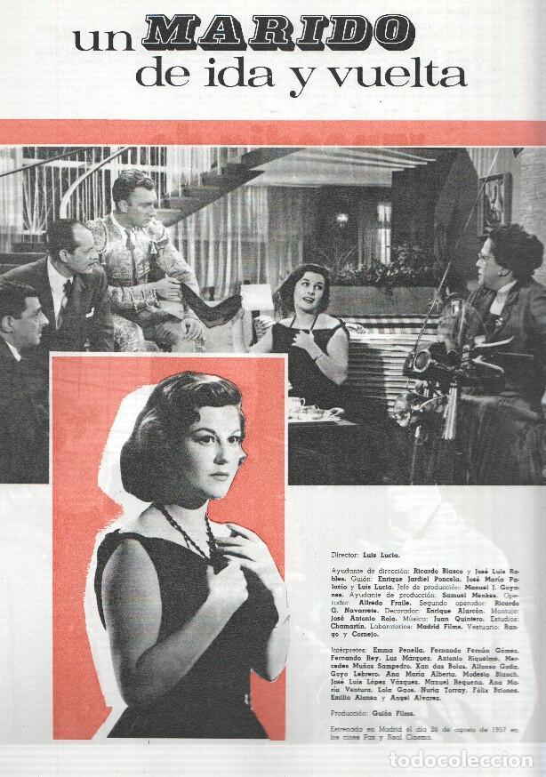 Postales: Ficha cine Suevia Films: Un marido de ida y vuelta y Rapsodia de sangre - varios