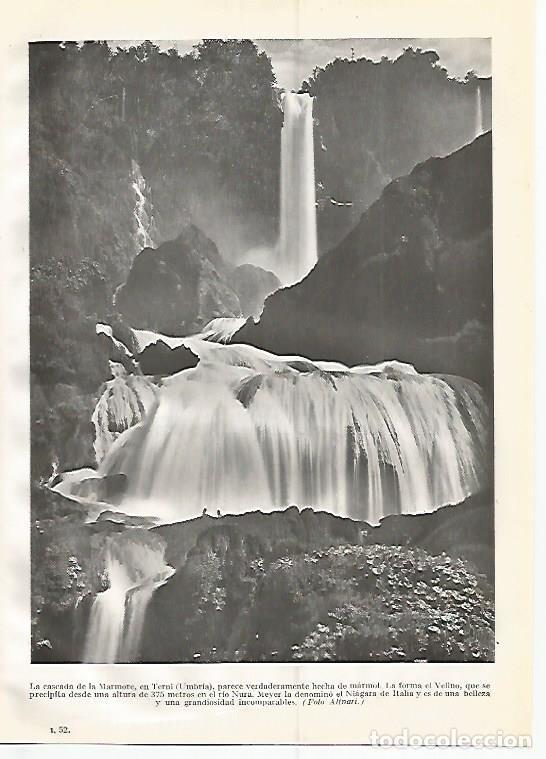 Postais: LAMINA GEOGRAFIA 0370: Cascada de la Marmore en Terni Italia - Ricardo Beltran y Vicente Vera