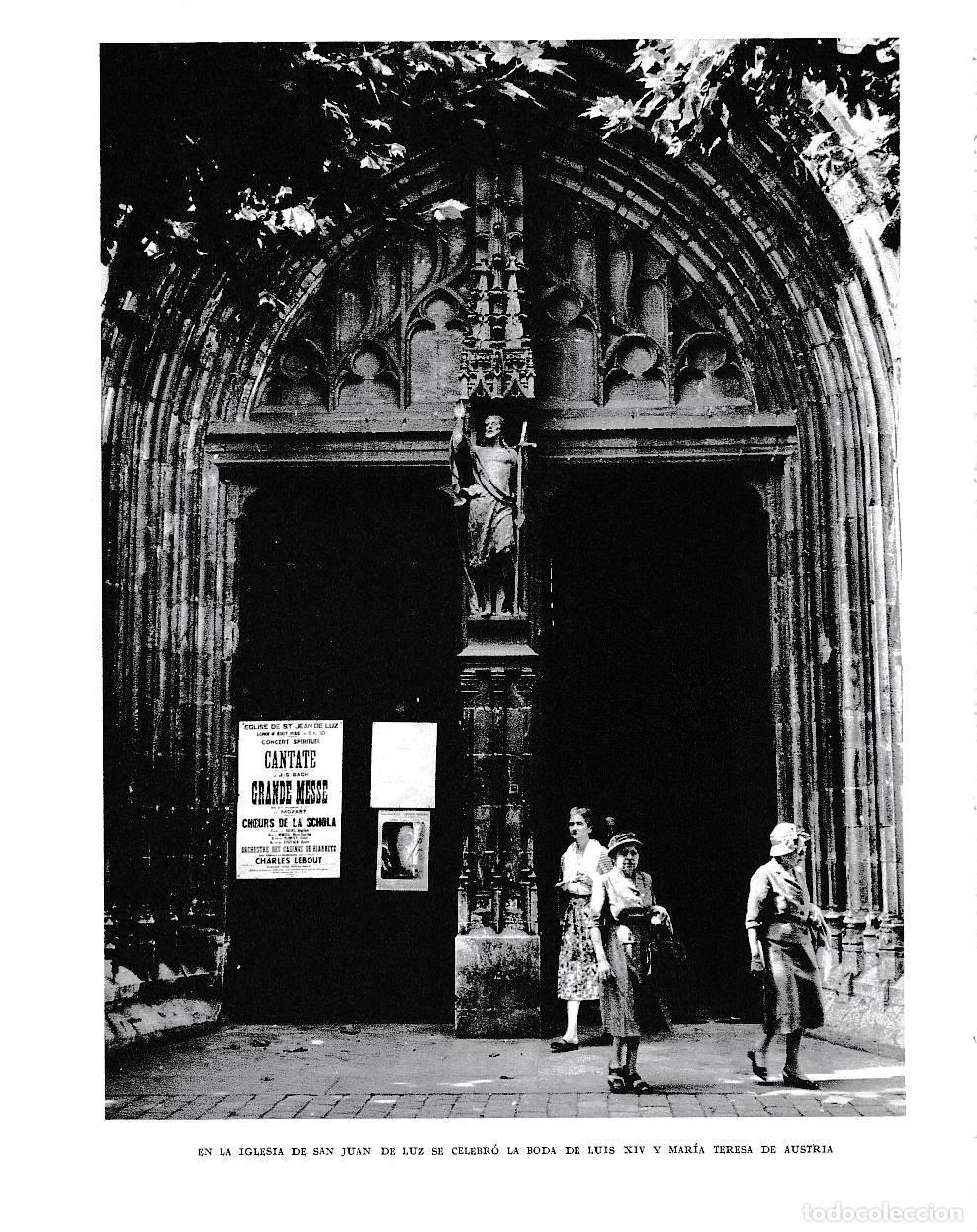 Postales: LAMINA 6254: Iglesia de San Juan de Luz donde se celebro la boda de Luis XIV y Maria Teresa de Austr