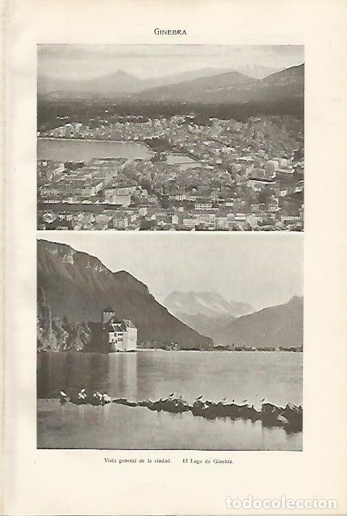 Postales: LAMINA SALVAT 80008: Vistas de Ginebra - Varios