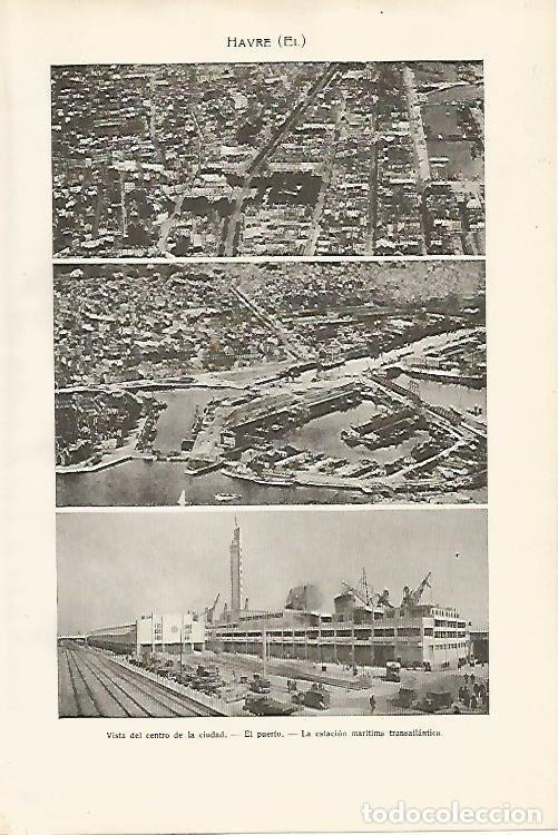 Postales: LAMINA SALVAT 80149: Vistas de El Havre - Varios