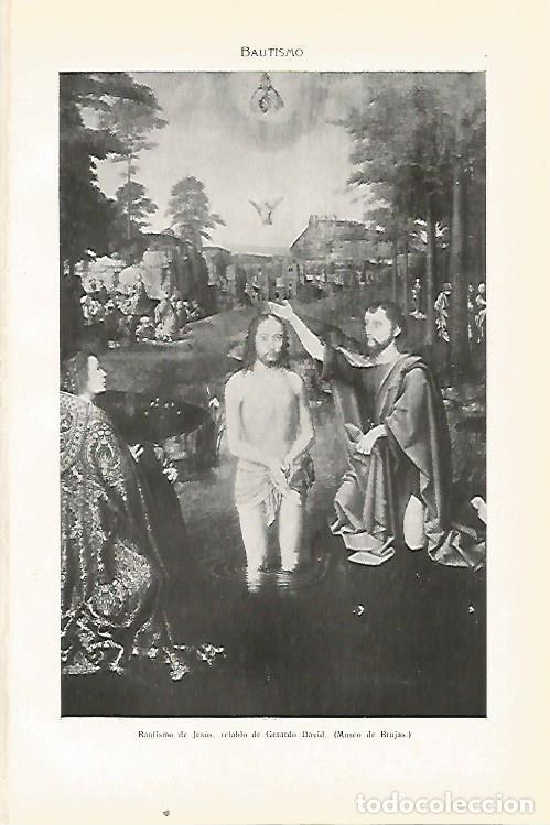 Postales: LAMINA SALVAT 80517: Bautismo de Jesus por Gerard David - Varios