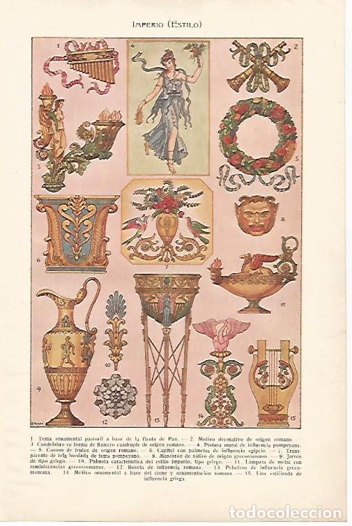 Postales: LAMINA SALVAT 80222: Estilo Imperio - Varios